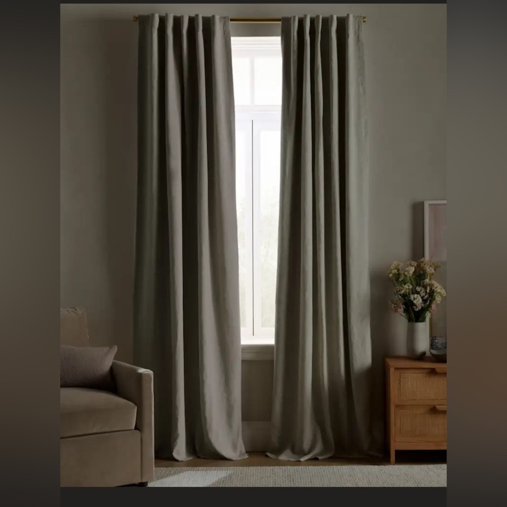 Quince 48x96 European Linen True Blackout
Curtain Sage